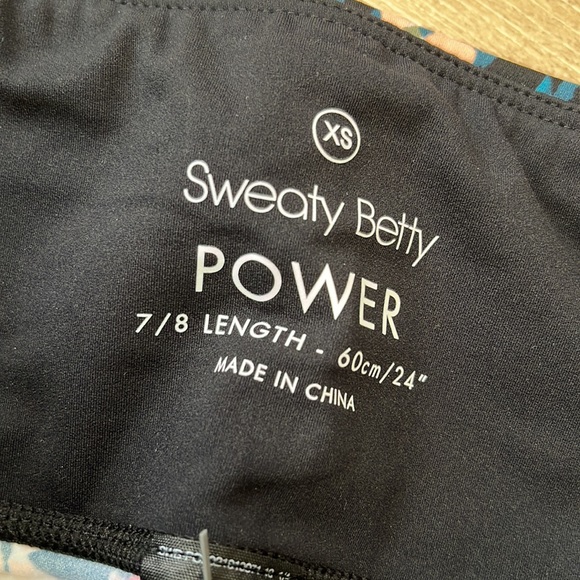 SWEATY BETTY Power 7/8 Workout Leggings, Pink Floral Collage Print SIZE XS. 0589 - Picture 10 of 11